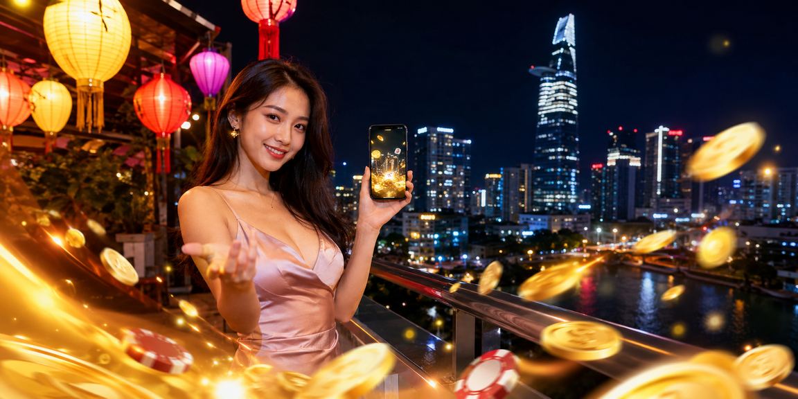 Không khí chơi bài và casino trong đêm lễ hội đèn lồng tại TP. Hồ Chí Minh